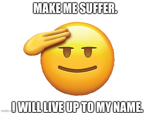 Make me suffer | MAKE ME SUFFER. I WILL LIVE UP TO MY NAME. | image tagged in i am a trooper | made w/ Imgflip meme maker