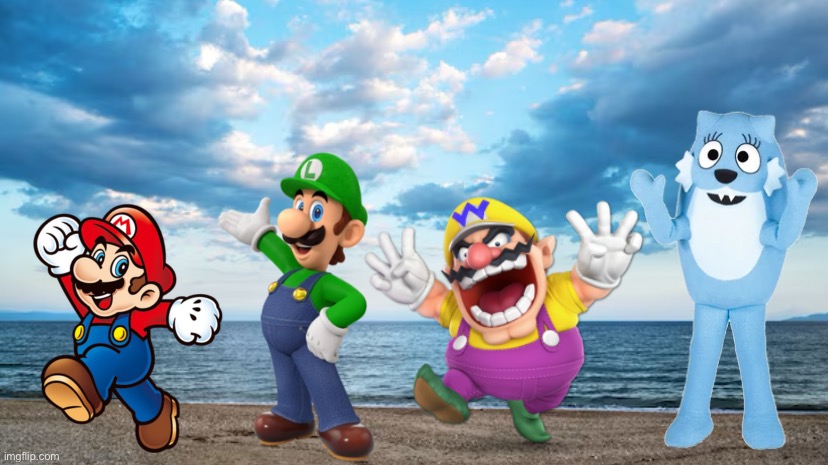 Wario Mario Luigi and Toodee Dies In The Beach Island Accident.mp3 | image tagged in wario dies,wario,luigi,mario,yoshi | made w/ Imgflip meme maker