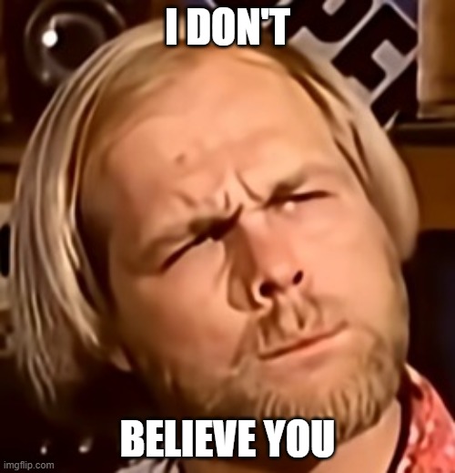 doubt | I DON'T; BELIEVE YOU | image tagged in doubt | made w/ Imgflip meme maker