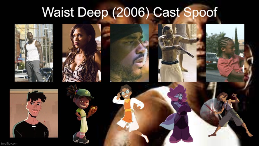 Credit to Waldness Topic International for this used | image tagged in meme,memes,spoof cast,waist deep,characters,roles | made w/ Imgflip meme maker