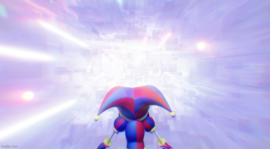 Pomni staring into the void | image tagged in pomni staring into the void | made w/ Imgflip meme maker