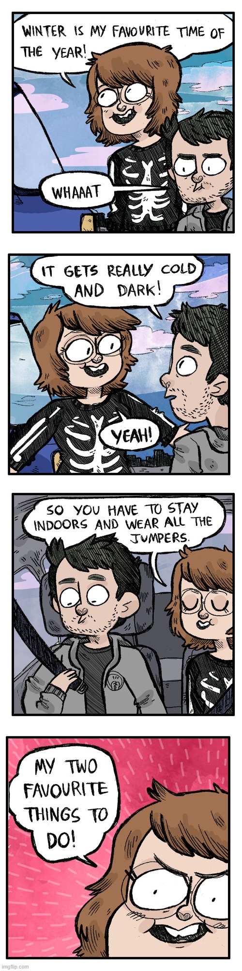 image tagged in winter,cold,dark,indoors,jumpers,favorites | made w/ Imgflip meme maker