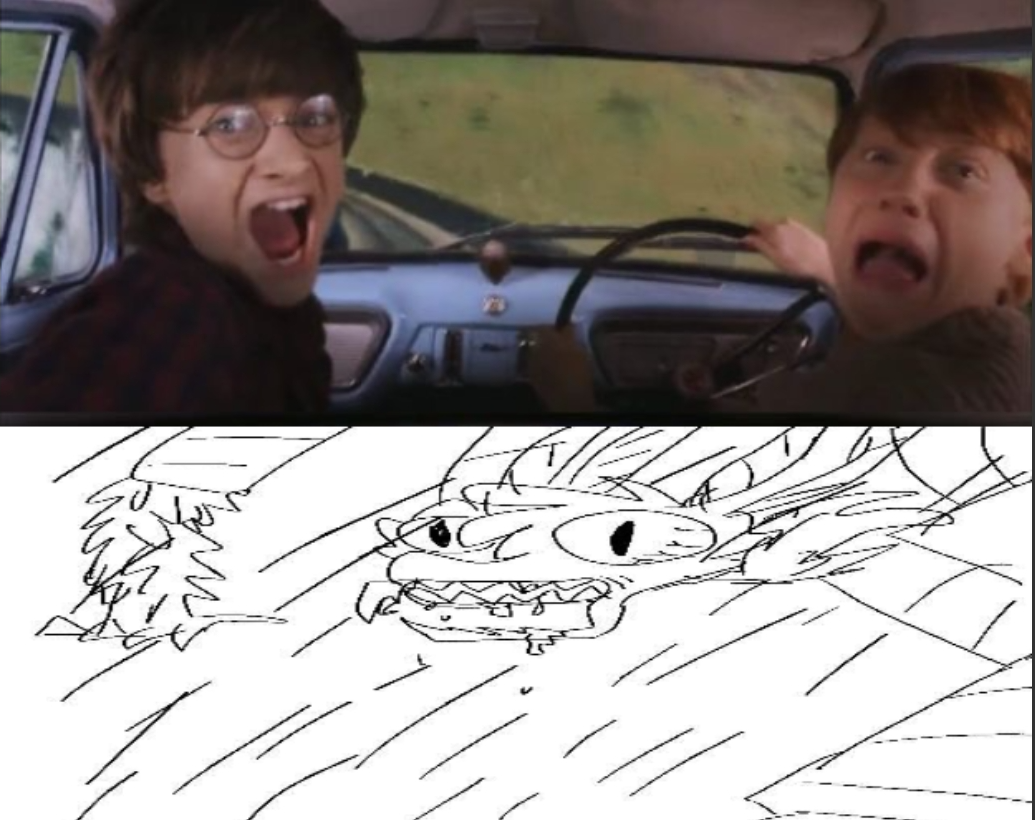 Alastor chasing harry and ron weasley Blank Meme Template