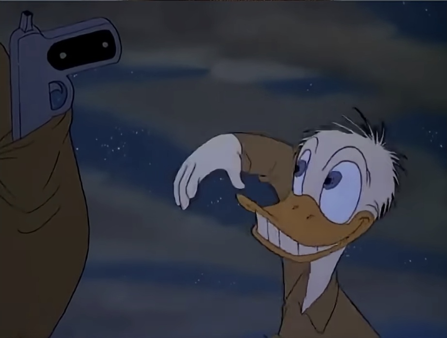 Donald Duck reaching out for gun Blank Meme Template