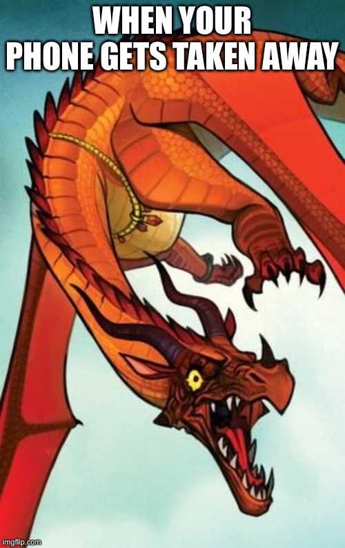 WINGS OF FIRE MEMES | WHEN YOUR PHONE GETS TAKEN AWAY | image tagged in wings of fire,wof | made w/ Imgflip meme maker