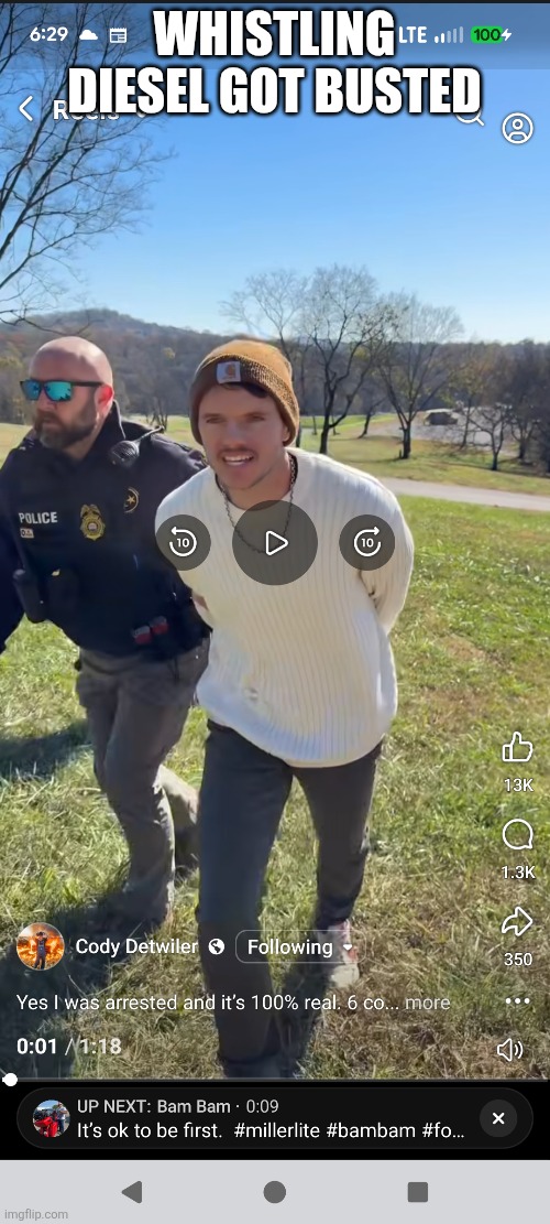WHISTLING DIESEL GOT BUSTED | image tagged in celebrity | made w/ Imgflip meme maker