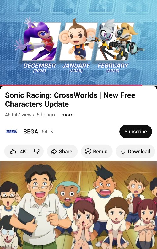 Let's hope Sega let the VA voices those characters. | image tagged in sonic racing crossworlds,sega | made w/ Imgflip meme maker