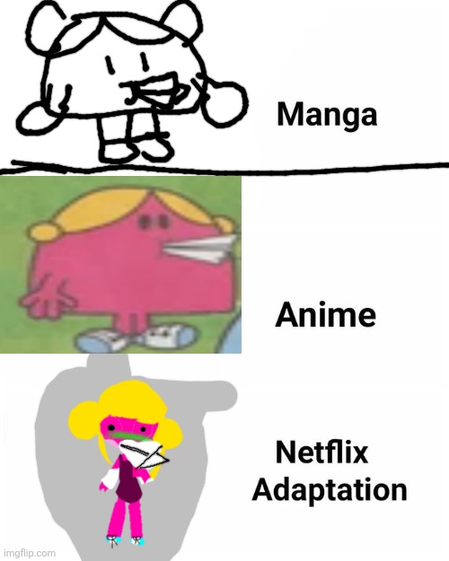 miss chatterbox eating a paper plane | image tagged in netflix adaptation,paper,plane | made w/ Imgflip meme maker