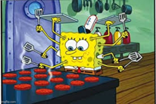 Spongebob multi-tasking | image tagged in spongebob multi-tasking | made w/ Imgflip meme maker