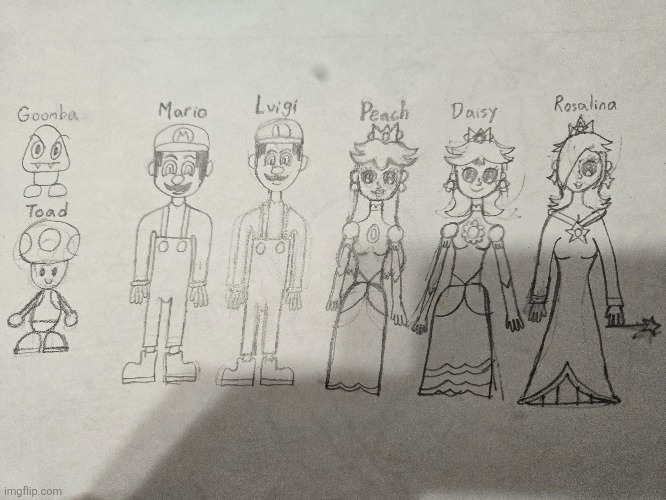 Just some drawings I made of a few Mario characters on the back of a Thanksgiving Snoopy coloring page. | image tagged in drawings,super mario,nintendo | made w/ Imgflip meme maker