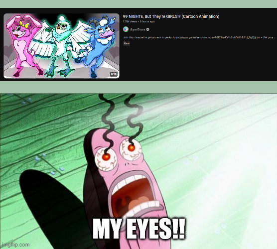 They've done this Hellion knows how many times | MY EYES!! | image tagged in spongebob my eyes,gametoons | made w/ Imgflip meme maker