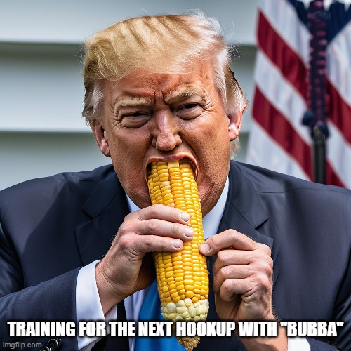 TRAINING FOR THE NEXT HOOKUP WITH "BUBBA" | image tagged in donald trump,epstein files,bill clinton - sexual relations,bubba | made w/ Imgflip meme maker