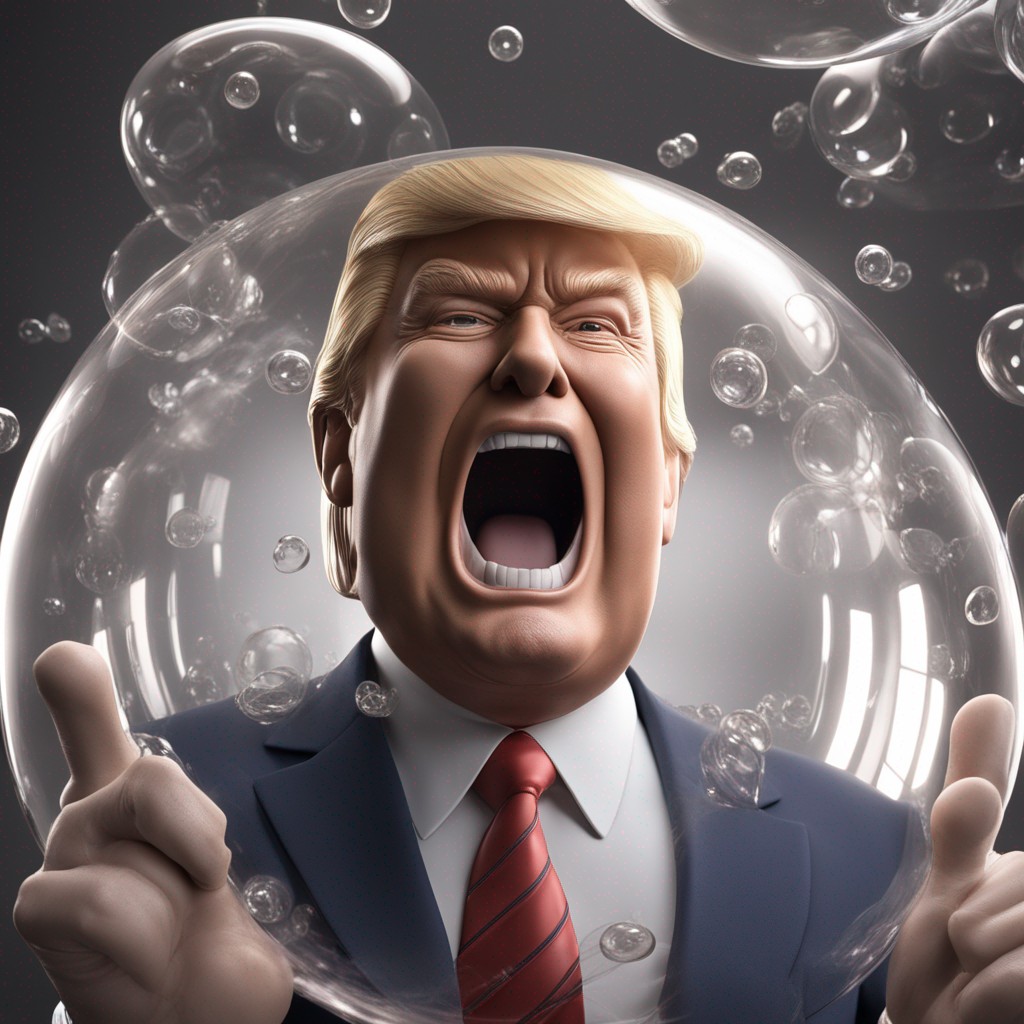 Trump in MAGA bubble, fake news, senile dementia Blank Meme Template