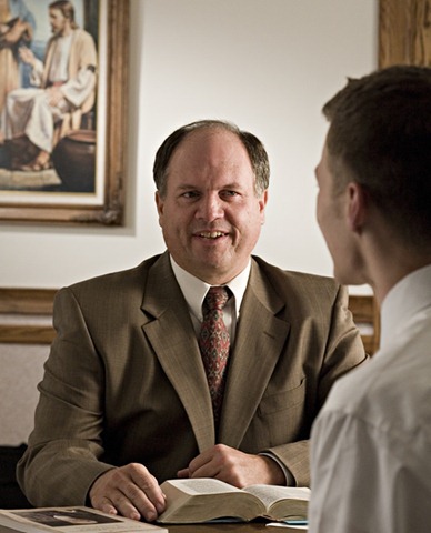 Mormon Bishop meeting with member Blank Meme Template