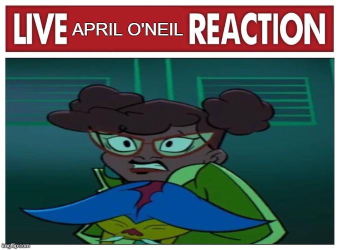 LIVW APRIL O'NEIL REACTION | APRIL O'NEIL | image tagged in live reaction,rottmnt,tmnt | made w/ Imgflip meme maker