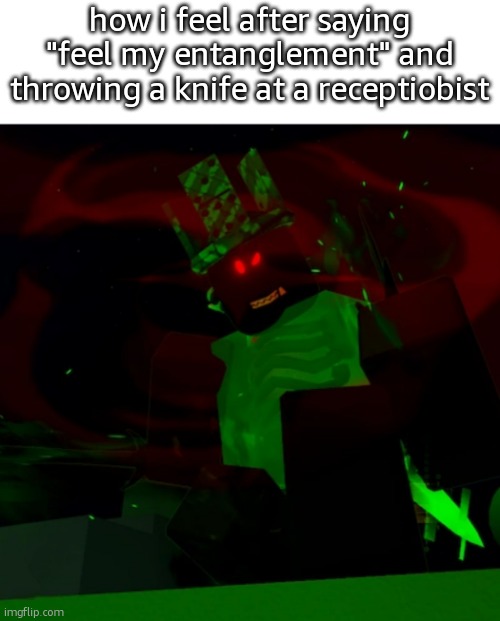 This is... MASS OBESITY! | how i feel after saying "feel my entanglement" and throwing a knife at a receptionist | image tagged in 1x1x1x1x1x1,forsaken | made w/ Imgflip meme maker