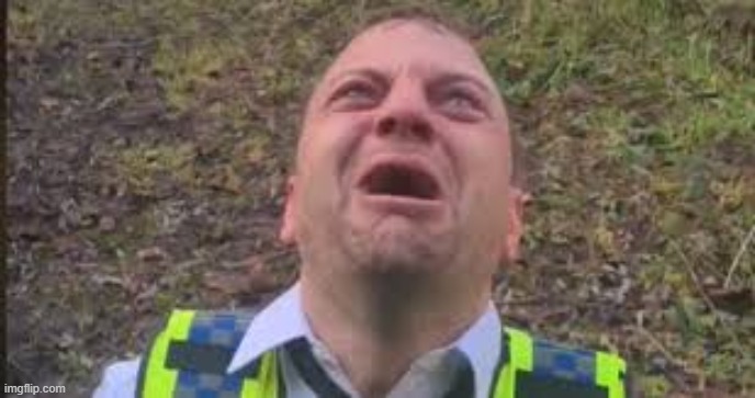 british cop screaming | image tagged in british cop screaming | made w/ Imgflip meme maker