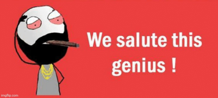 image tagged in we salute this genius | made w/ Imgflip meme maker