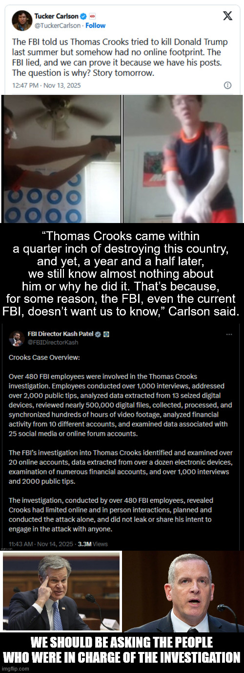 More evidence that went missing on the Biden watch no doubt | WE SHOULD BE ASKING THE PEOPLE WHO WERE IN CHARGE OF THE INVESTIGATION | image tagged in fbi,coverup,trump assassination attempt | made w/ Imgflip meme maker