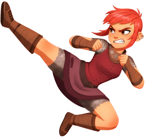 Nimona Doing a Kicking Pose Blank Meme Template