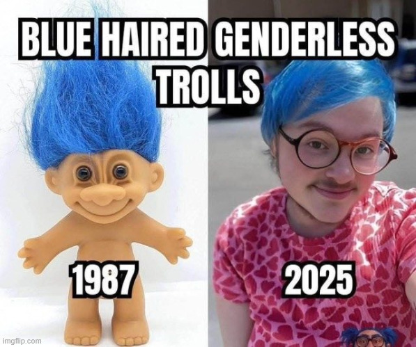 Genderless trolls... then and now | image tagged in political,reposts,genderless trolls | made w/ Imgflip meme maker