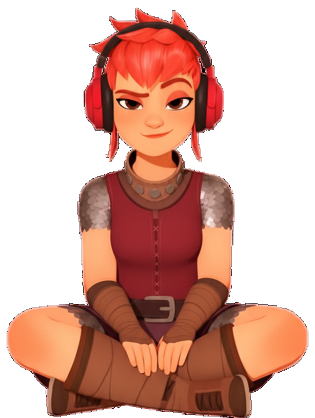 Nimona Wearing Headphones ? Blank Meme Template