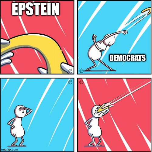 Democrats and Epstein | EPSTEIN; DEMOCRATS | image tagged in boomerang,jeffrey epstein,democrats | made w/ Imgflip meme maker