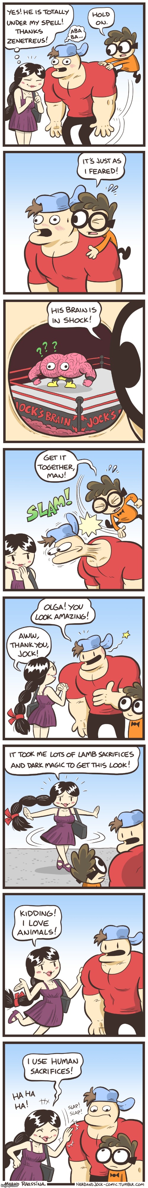 image tagged in nerd,jock,brain,shock,olga,amazing | made w/ Imgflip meme maker