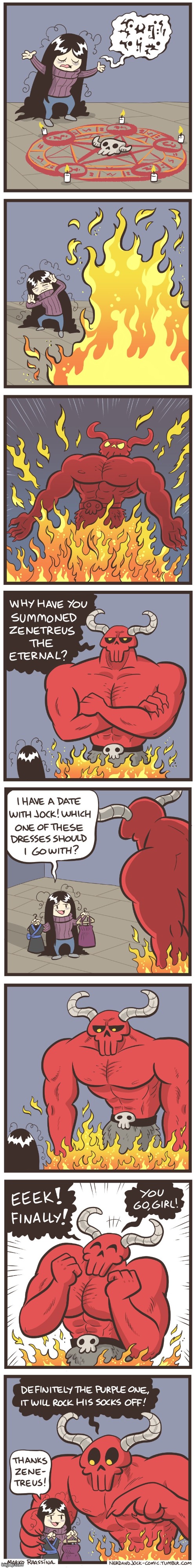 This is the part where we see a new arc in the series! | image tagged in olga,devil,date,jock,dresses,decisions | made w/ Imgflip meme maker