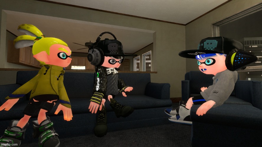 Grim And Friends (Fanmade Splatoon/SMG4 OCs) | image tagged in splatoon,splatoon 2,where monkey,gaming,smg4,funny | made w/ Imgflip meme maker