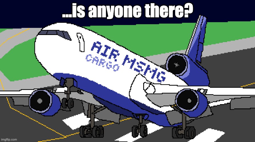 air msmg cargo | ...is anyone there? | image tagged in air msmg cargo | made w/ Imgflip meme maker