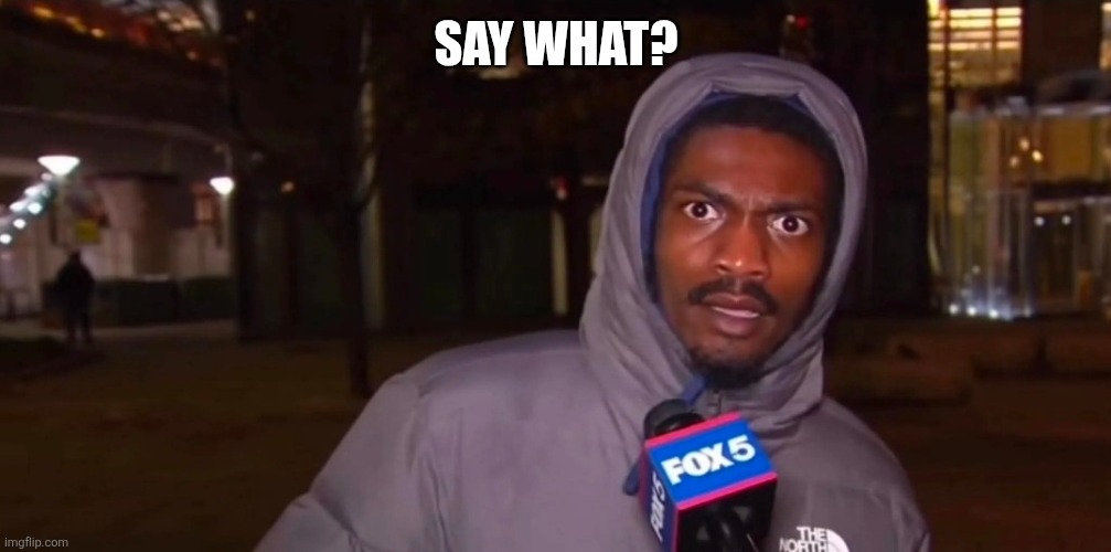 Say what? | SAY WHAT? | image tagged in memes,funny memes,shocked face | made w/ Imgflip meme maker