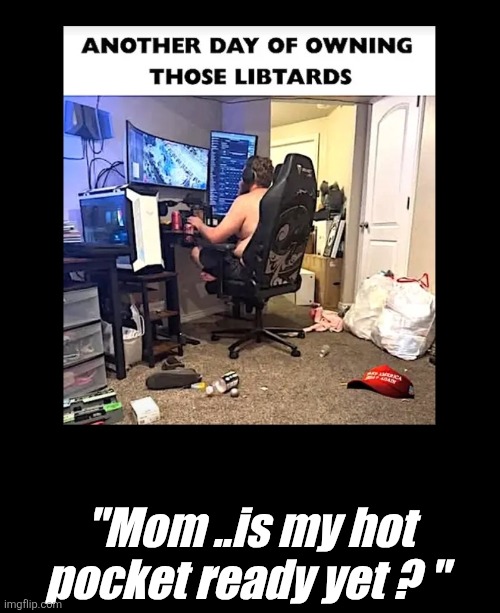 TrumpBillies | "Mom ..is my hot pocket ready yet ? " | image tagged in incel,owning a lib | made w/ Imgflip meme maker