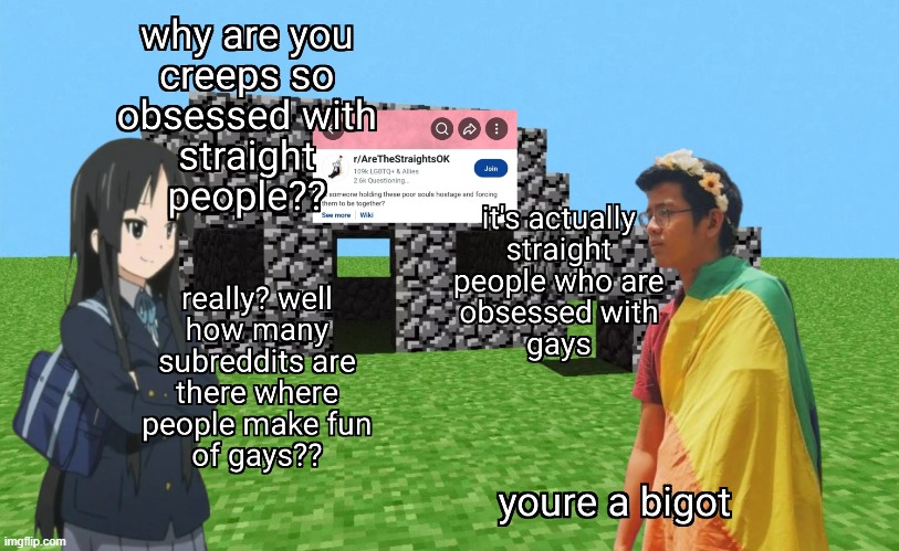 they do be obsessed with straight people | image tagged in sjw triggered | made w/ Imgflip meme maker