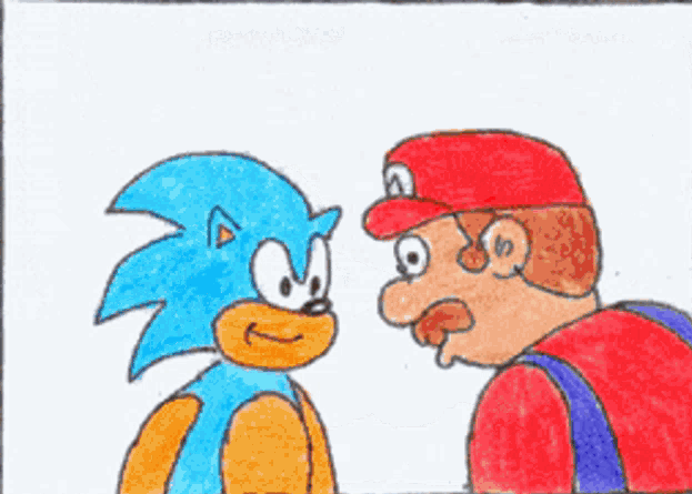 Mario Kissing Sonic Blank Meme Template