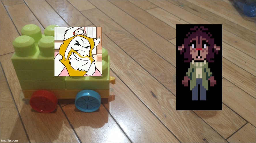 I was at a friend's house yesterday and somehow I recreated the Asgore running over Dess meme | image tagged in asgore,dess,deltarune,memes,i'm a car beep beep | made w/ Imgflip meme maker