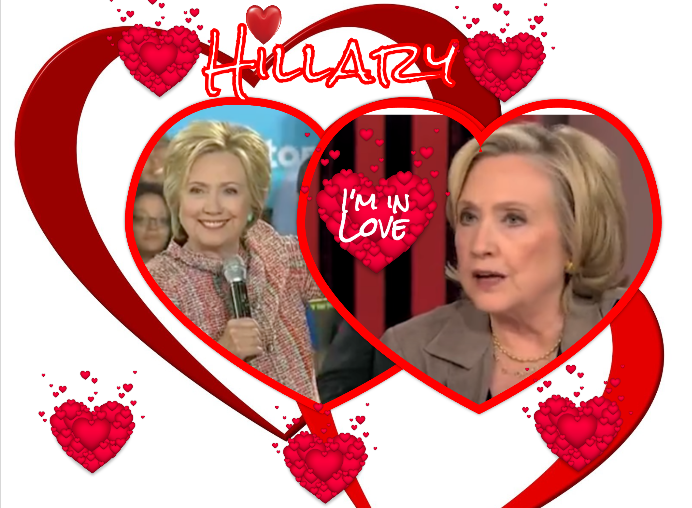 Hillary Heart Throb I'm in Love Blank Meme Template