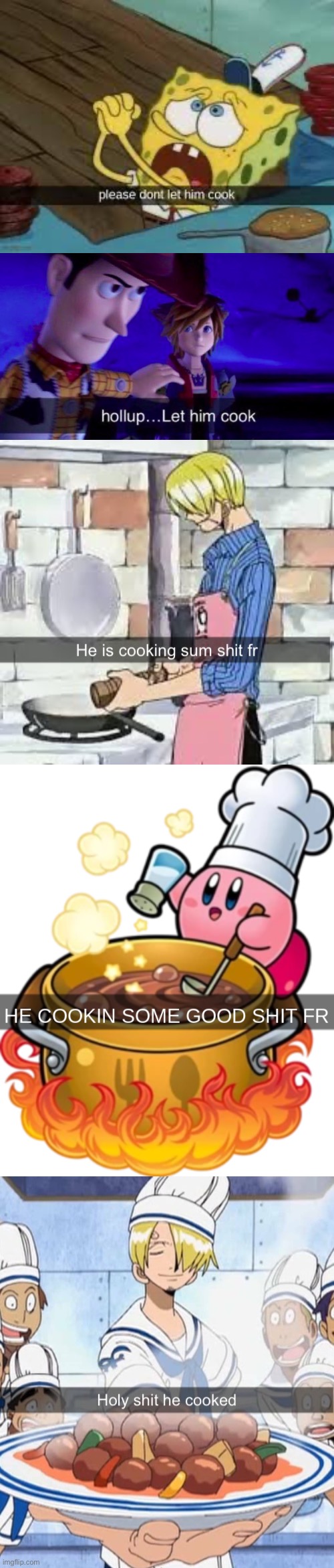 HOLY COOK | image tagged in please don t let him cook,let him cook,he is cooking sum shit fr,he cookin some good shit fr,holy shit he cooked | made w/ Imgflip meme maker