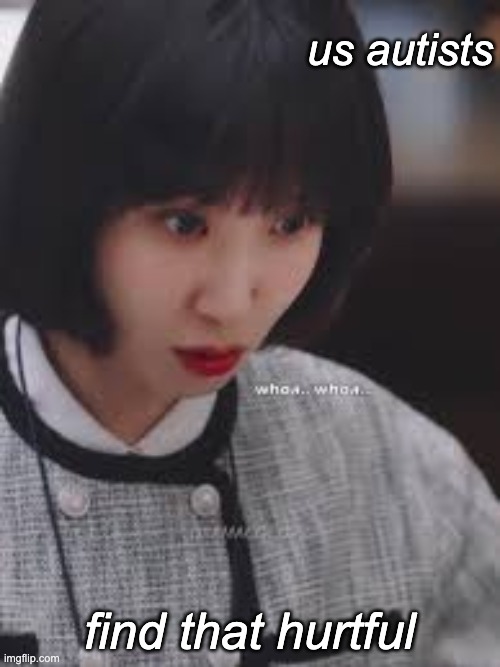 People using "autistic" to mean stupid . . . GRR | us autists; find that hurtful | image tagged in tv show,autistic,stop | made w/ Imgflip meme maker