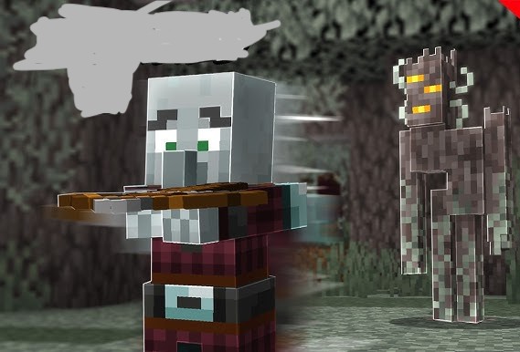 Pillager Running Away From Creaking Blank Meme Template