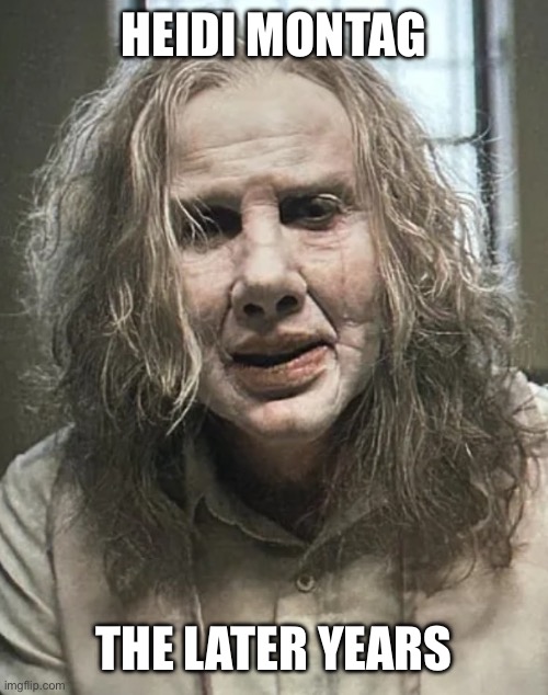 Cobbler | HEIDI MONTAG; THE LATER YEARS | image tagged in cobbler | made w/ Imgflip meme maker