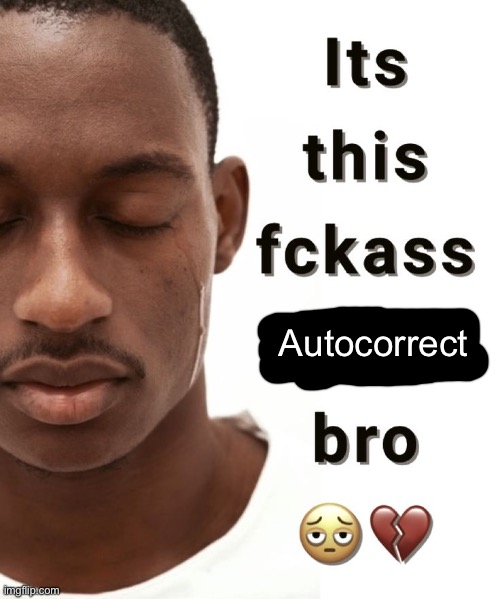 It's this fuckass app bro | Autocorrect | image tagged in it's this fuckass app bro | made w/ Imgflip meme maker