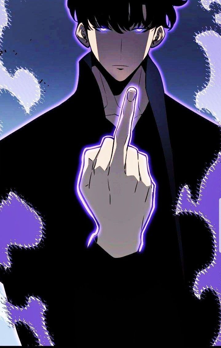 Sung jin woo middle finger Blank Meme Template