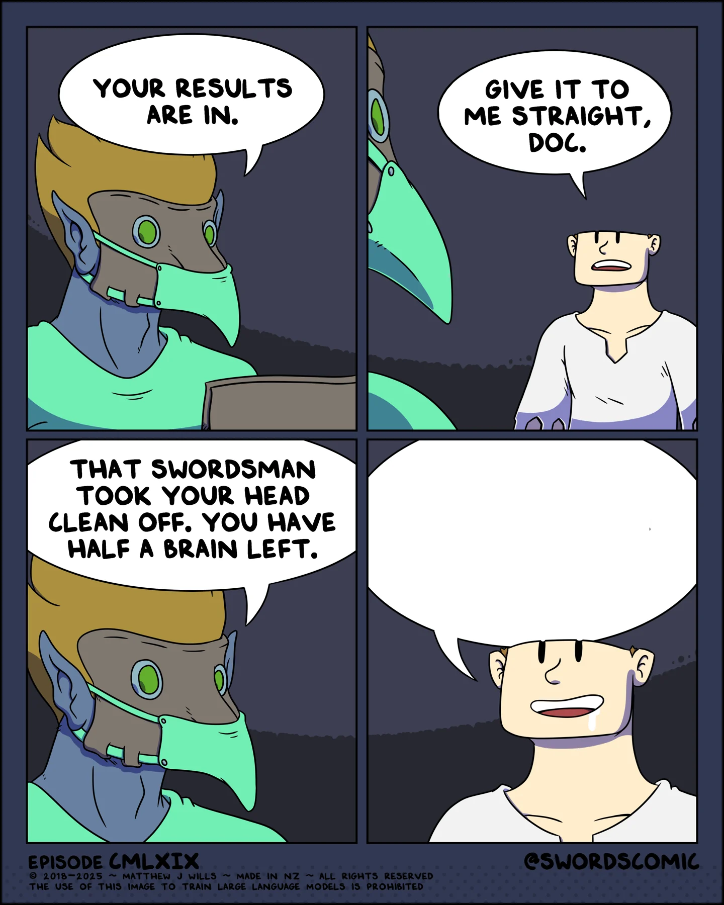 Swords Half A Brain Left Blank Meme Template