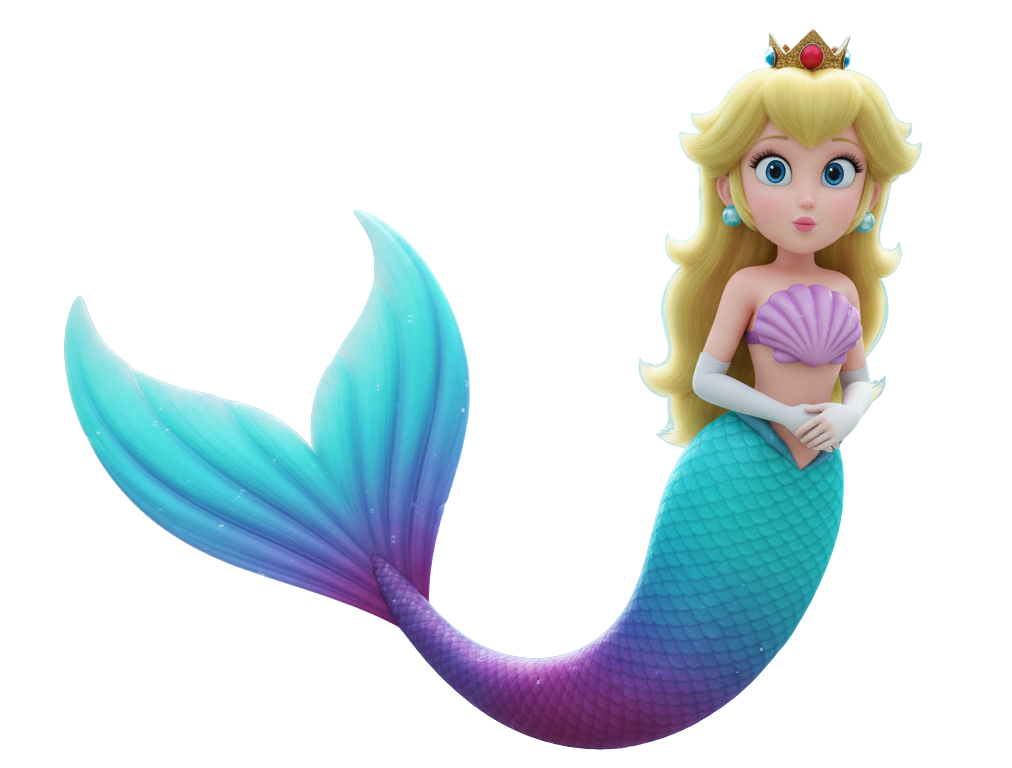 Mermaid Peach Blank Meme Template