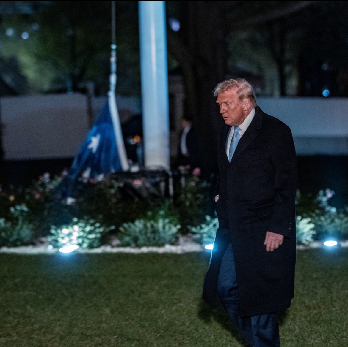 Trump and Flag on the ground Blank Meme Template