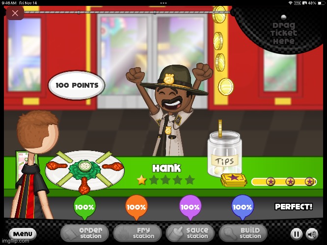 That one time i actually did good in papas wingeria [why is that game so damn hard most of the time] | made w/ Imgflip meme maker