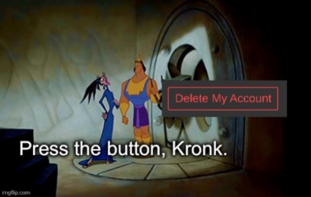 Delete my account | image tagged in delete my account | made w/ Imgflip meme maker