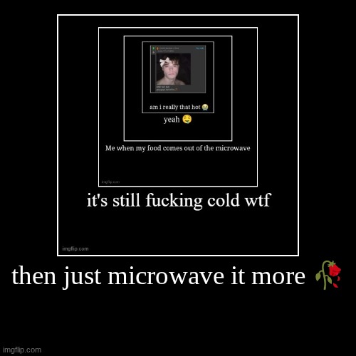 then just microwave it more ? | | image tagged in funny,demotivationals | made w/ Imgflip demotivational maker