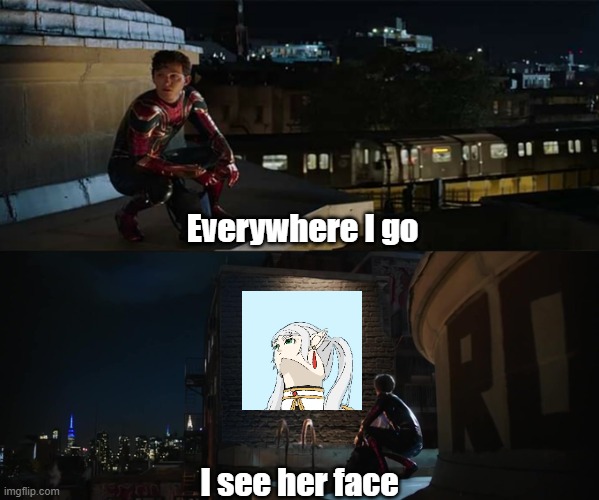 Everywhere I go I see his face | Everywhere I go; I see her face | image tagged in everywhere i go i see his face | made w/ Imgflip meme maker